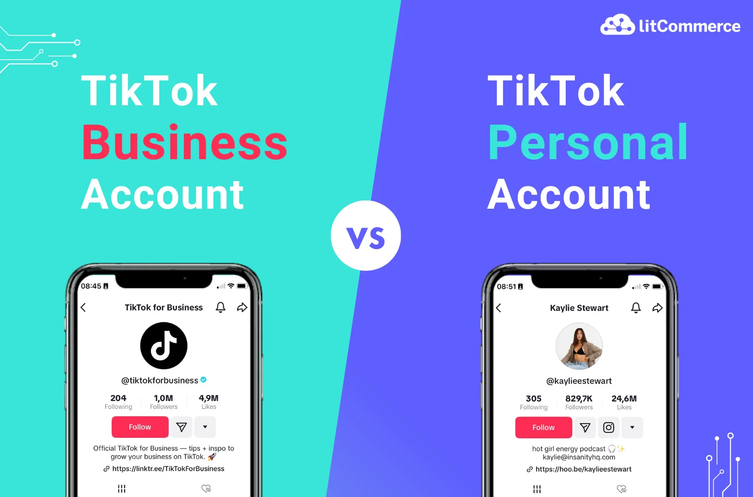 TikTok Business vs Personal account comparison